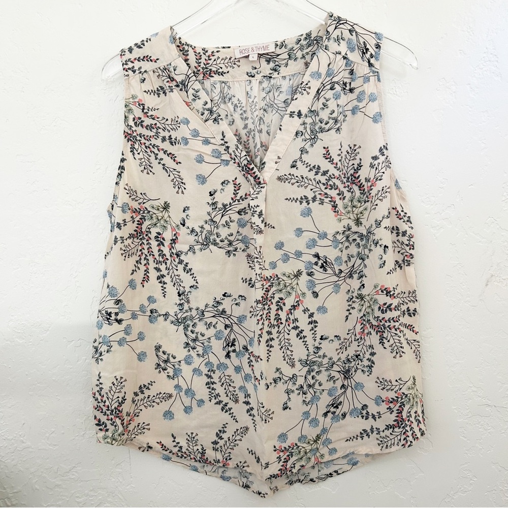 Rose & Thyme Floral Sleeveless Top in Size L